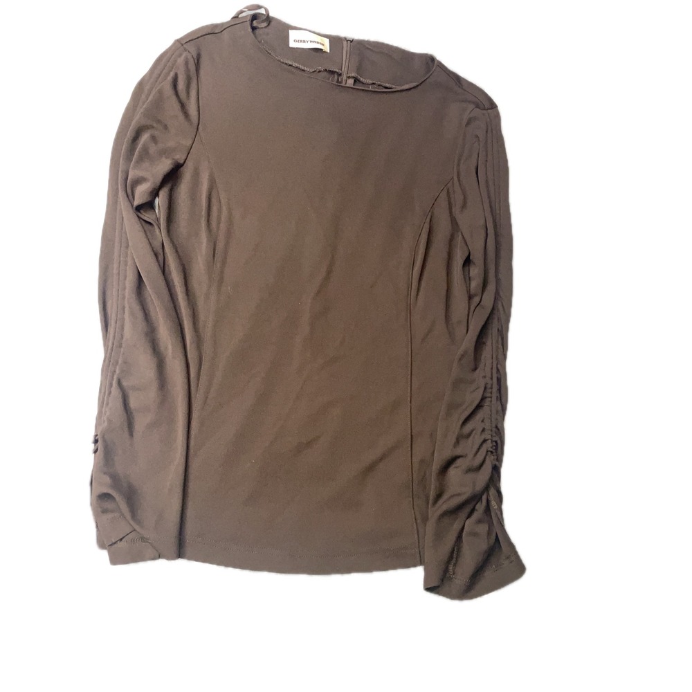Gerry Weber Long Sleeve Ruched Side Top Women's Size 38 Black